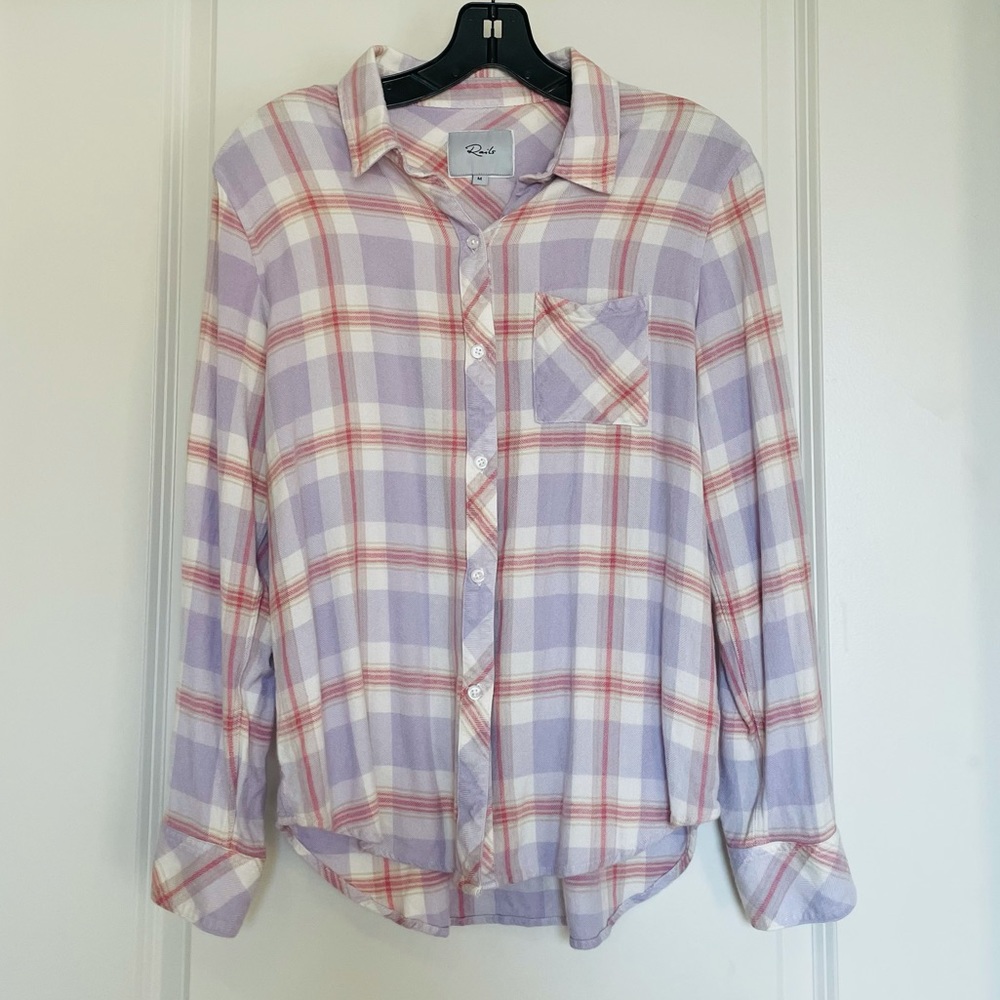 Rails Hunter Lavender Rose Cream Flannel Size Medium